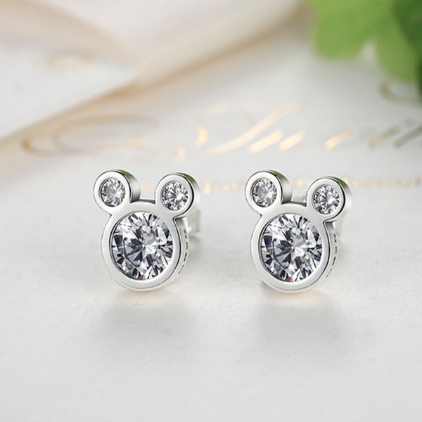 Ronux jewel sterling silver Mickey mouse Stud Earrings for girls and women, Disney accessories