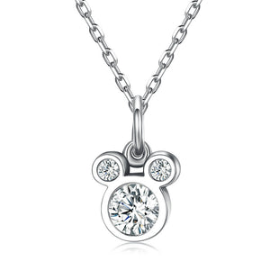 Ronux jewel 925 sterling silver sparkling Disney Mickey mouse pendant necklace for girls and women, Disney accessorise