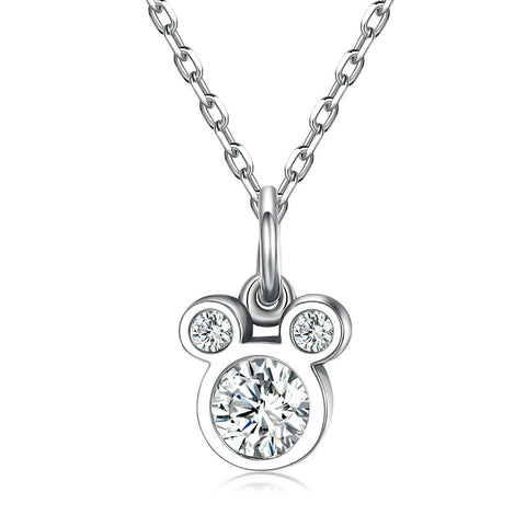 Ronux jewel 925 sterling silver sparkling Disney Mickey mouse pendant necklace for girls and women, Disney accessorise