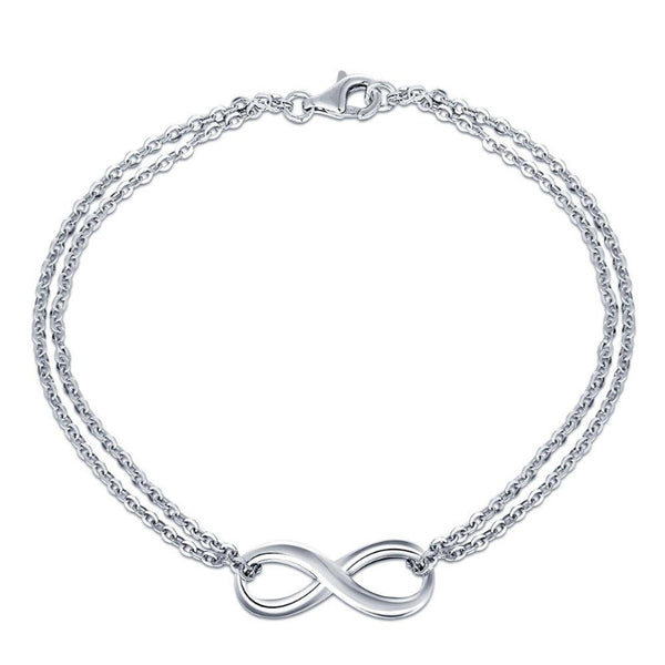 Ronux Jewel, women 925 sterling silver infinity symbol bracelet, friendship bracelet, tennis bracelet