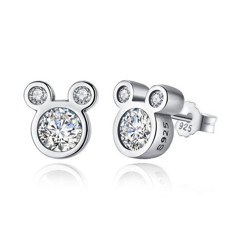 Ronux jewel sterling silver Mickey mouse Stud Earrings for girls and women, Disney accessories