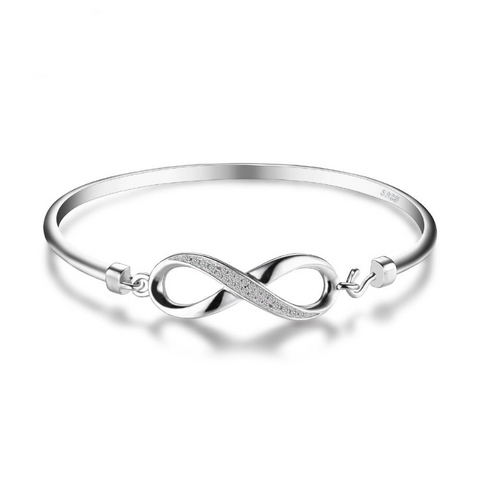 Ronux jewel women sterling silver luxurious infinity forever love bangle bracelet, affordable fashion bangle in London UK